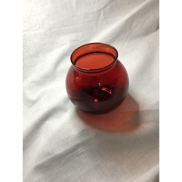 Vtg Royal Ruby Red Round Anchor Hawking Decorative Ball Vase No Chips No Cracks - Picture 3 of 8